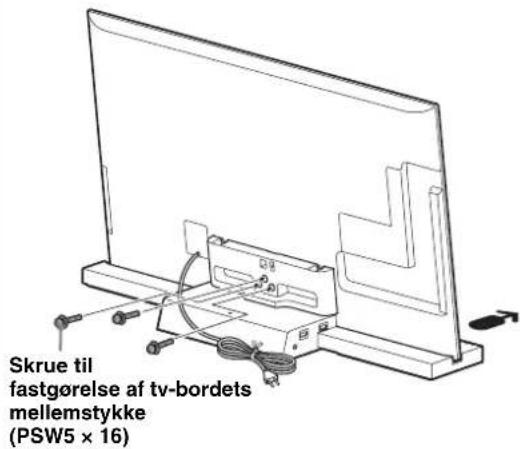 SONY SUB551S - Fastgør tv'et og tv-bordet med de tre skruer til fastgørelse af tv-bordets mellemstykke (PSW 5 × 16) (medfølger). - 1