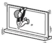 SONY SUB551S - TV Sehpası TV'ye monte edilmiş durumdayken TV'ye yaslanmayın veya asılmayın. - 1