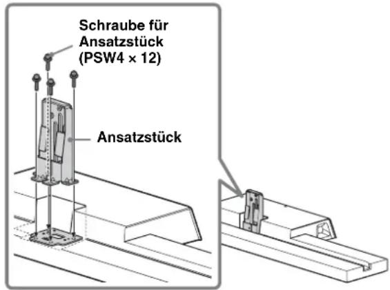 SONY SUB551S - Platzieren Sie das Ansatz-Abstandsstück auf dem Fernsehständer. - 2