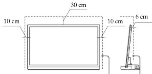 SONY SUB551S - Αφήνετε επαρκή ελεύθερο χώρο γύρω από την τηλεόραση, ώστε να διασφαλίζεται η σωστή κυκλοφορία του αέρα. - 1