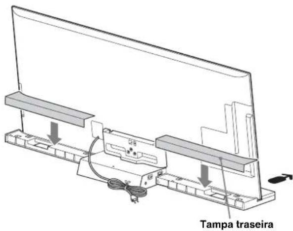 SONY SUB551S - Coloque a tampa traseira no suporte de televisor. (Apenas no modelo SU-B551S) - 1