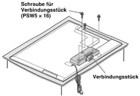 SONY SUB551S - Bringen Sie das mitgelieferte Verbindungsstück mit den drei Schrauben (PSW5 × 16) (mitgeliefert) an der Rückseite des Fernsehgeräts an. - 1