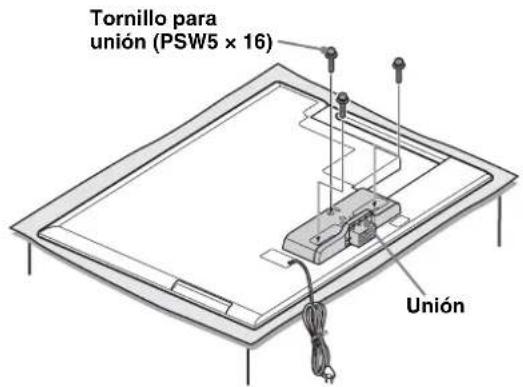 SONY SUB401S - Fije la unión suministrada en la parte posterior del televisor con ayuda de los tres tornillos (PSW5 × 16) (suministrados). - 1