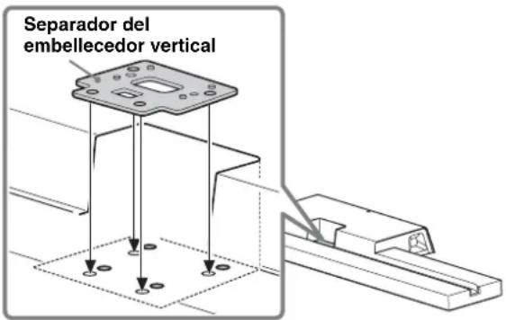 SONY SUB401S - Coloque el separador del embellecedor vertical en el soporte para TV. - 1