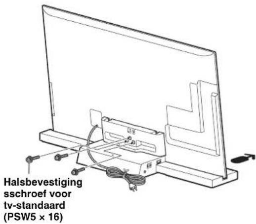 SONY SUB401S - Bevestig de tv en de tv-standaard met de drie halsbevestigingsschroeven voor de tv-standaard (PSW5 × 16) (bijgeleverd). - 1