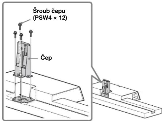 SONY SUB401S - Umístěte rozpěrku čepu na stojan televizoru. - 2
