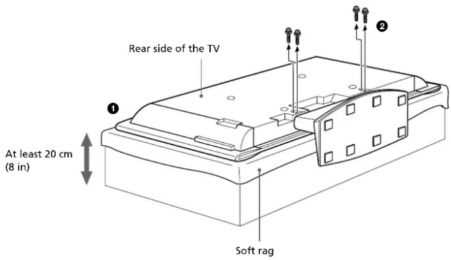 SONY SUPF2 - Detach the Table Top Stand from the TV. - 1