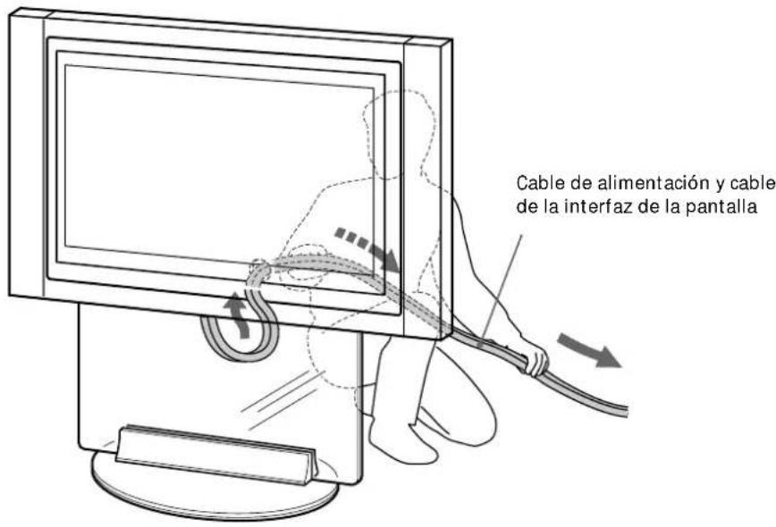 Cable de alimentación y cable de la interfaz de la pantalla