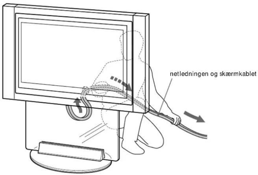 netledningen og skærmkablet