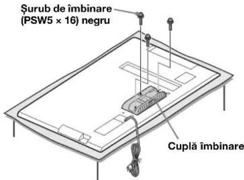 SONY SUB400S - Atasa ti cupla de imbinare in partea din spate a televizorului, cu ajutorul celor trei suruburi (PSW5 × 16) negre (incluse). - 1
