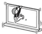 SONY SUB400S - O televízor umiestnény na stojane, ani o stojan na televízor sa neopierajte a nevesajte sa na neho. - 1