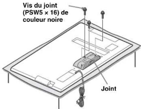 SONY SUB400S - Fixez le joint fourni à l'arrête du télévisur à l'aide des trois vis (PSW5 × 16) de couleur noire (fournies). - 1