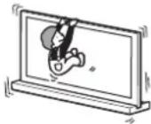 SONY SUB400S - Læn dig ikke ind over tv'et monteret på tv-bordet, og hæng ikke i det. - 1