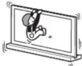 SONY SUB400S - Ikke len deg på eller heng fra TV-en\ när den er montert på TV-stativet. - 1
