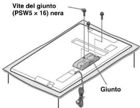 SONY SUB400S - Fissare il giunto in dotazione alla parte posteriore del teilevisore con le tre viti (PSW5 × 16) nere (in dotazione). - 1