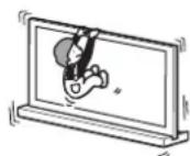 SONY SUB400S - Não se apoie nem se pendure no televisor com o televisor instalado no suporte de televisor. - 1