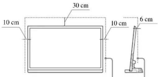 SONY SUB400S - Laat voldoende ruimte rond het tvtoestel om goede luchtcirculatie te verzekeren. - 1