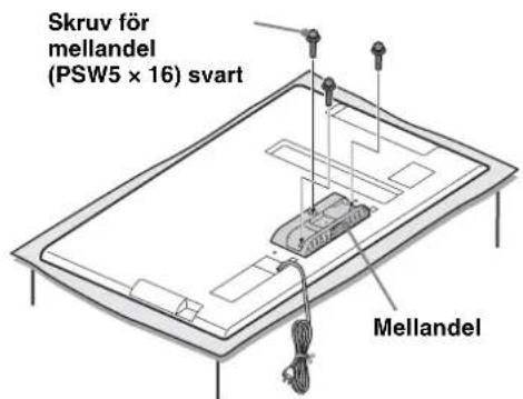 SONY SUB400S - Montera den medfoljande mellandelen på TV-apparatens baksida med hjälp av tre svarta skruvar (PSW5 × 16) (medfoljer). - 1