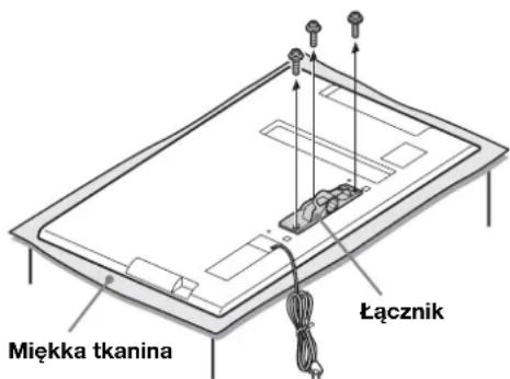 SONY SUB400S - Wykrecić wkręty złącznika z tytu telewizora. - 1