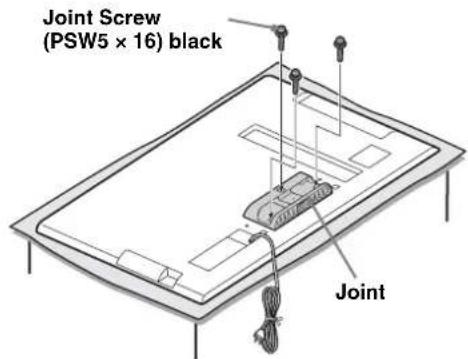 SONY SUB400S - Attach the supplied Joint to the rear of the TV with the three screws (PSW5 × 16) black (supplied). - 1