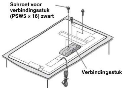 SONY SUB400S - Bevestig het bijgeleverde verbindingsstuk aan dechterzijde van de tv met de drie schroeven (PSW5 x 16) zwarte (bijgeleverd). - 1