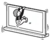 SONY SUB400S - Nie naleź opierać sie ani zwieszȩc sie z telewizora po seinem zastalowaniu na stoliku TV. - 1