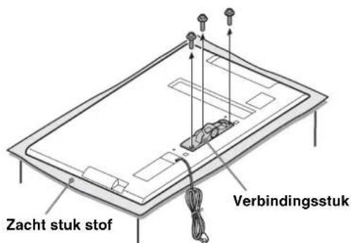 SONY SUB400S - Verwijder de schroeven van het verbindingsstuk aan de weiterzijde van de tv. - 1