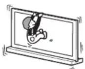 SONY SUB400S - TV Sehpasi TV'ye monte edilmis durumdayken TV'ye yaslanmayin veya asilmayin. - 1