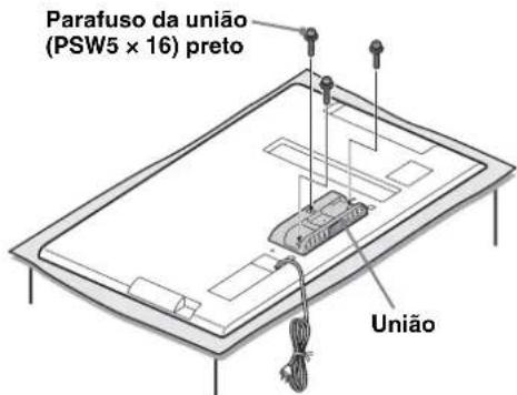 SONY SUB400S - Coloque a união fornecida na parte traseira do televisor com osTRS parafusos (PSW5 x 16) pretos (fornecidos). - 1