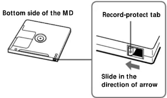 SONY MDSLSA1 - To prevent accidental erasure of the recorded material - 1
