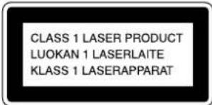 CLASS 1 LASER PRODUCT LUOKAN 1 LASERLAITE KLASS 1 LASERAPPARAT