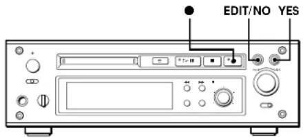 SONY MDSJ3000ES - Inscription des numérores des plages pendant l'enregistrement (Marquage de plage) - 1