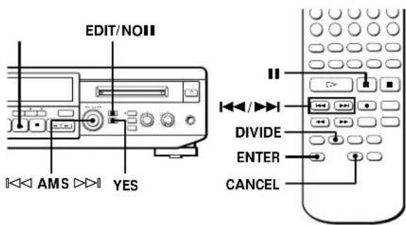 SONY MXDD1 - Division d'une plage enregistrée (fonction de division) - 2
