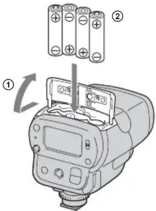 SONY HVLF32X - Mise en place des piles - 1
