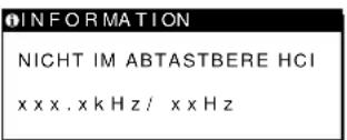 SONY SDMN80 - Wenn NICHT IM ABTASTBEREICH auf dem Bildschirm erscheint - 1
