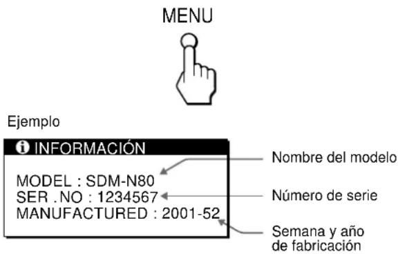 SONY SDMN80 - Visualización del nombre, número de série y Fecha de fabricación de este monitor - 1