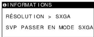 SONY SDMN80 - Si l'indication SVP PASSER en mode SXGA apparaît sur l'écran - 1