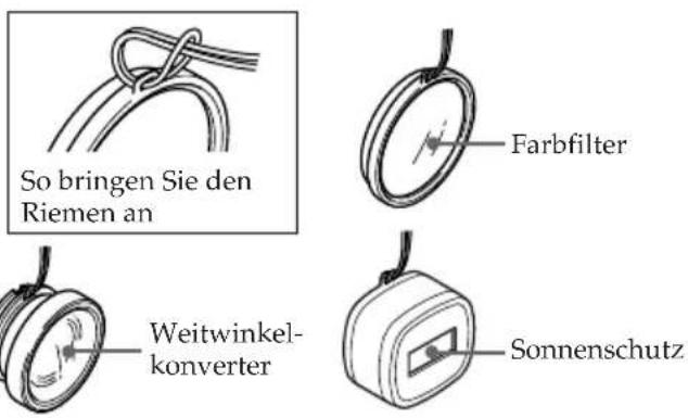 So bringen Sie den Riemen an Farbfilter Weitwinkelkonverter Sonnenschutz
