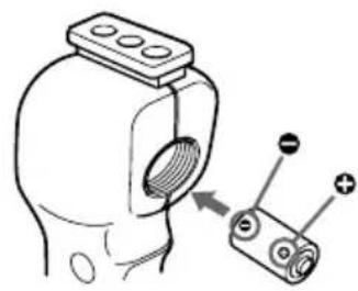 SONY MPKDVF3 - Insert the lithium battery into the grip. - 2
