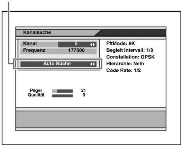 Kanalsuche Kanal 5 Frequenz 177500 Auto Suche FtMode: 8K Begleit Intervall: 1/8 Constellation: QPSK Hierarchie: Neln Code Rate: 1/2 Pegel 21 Qualität 0