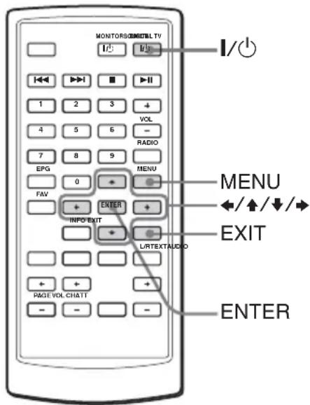 MONITORS/INSTALL TV I/O I/O I/O 1 2 3 + 4 5 6 - 7 8 9 EPG 0 FAV + ENTER INFO EXIT + - PAGE VOL CHATT - MENU ←/↑/↓/→ EXIT LIRTEXTAUDIO ENTER