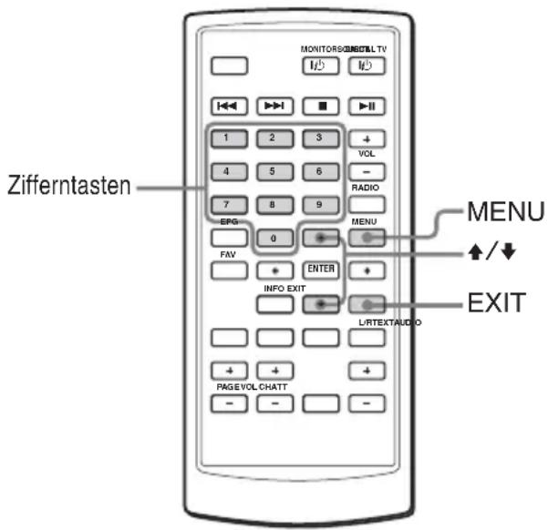 MONITORS/INSTALL TV I/O I/O Zifferntasten 1 2 3 4 5 6 7 8 9 EFG 0 FAV ENTER INFO EXIT PAGE VOL CHATT MENU ↑/↓ L/R TEXT/AUDIO EXIT