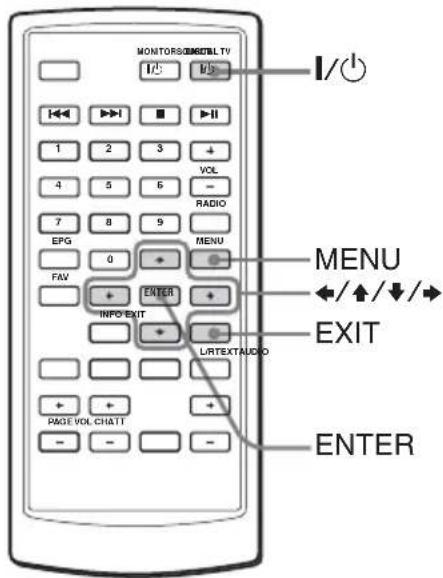 MONITORS/INSTALL TV I/O I/O I/O 1 2 3 + 4 5 6 - 7 8 9 EPG 0 FAV + INFO EXIT - PAGE VOL CHATT - MENU + ENTER + LISTEXTAUDIO - EXIT - ENTER