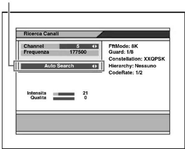 Ricerca Canali Channel 5 Frequenza 177500 Auto Search FftMode: 8K Guard: 1/8 Constellation: XXQPSK Hierarchy: Nessuno CodeRate: 1/2 Intensita 21 Qualita 0