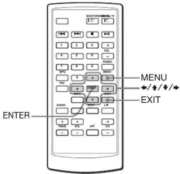 MONITORS/MSCELL TV I (C) I (D) 1 2 3 + 4 5 6 - 7 8 9 EPG FAV + INFO + AUDIO + PAGE VOL ATT CH - - - - MENU EXIT L/R MENU ←/↑/↓/→ ENTER