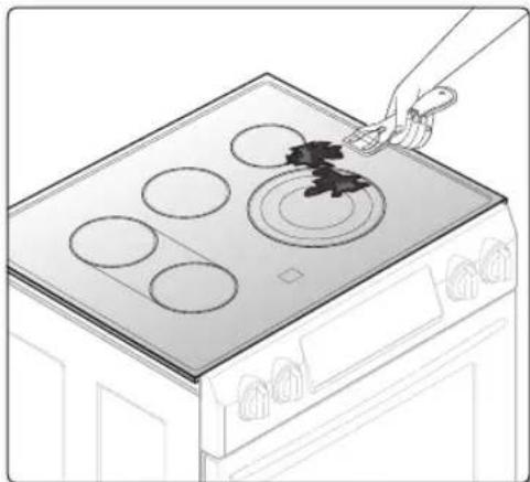 SAMSUNG NE58F9710WS - Removing heavy, burned-on residue - 1