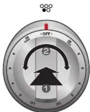 SAMSUNG NE58F9710WS - Bridge surface unit control knob (left front) - 1