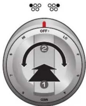 SAMSUNG NE58F9710WS - Single surface unit control knob (left rear, right rear) - 1