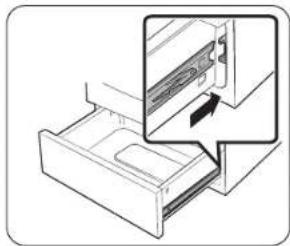 SAMSUNG NE63A6511SS - Removing and reinstalling the storage drawer - 2