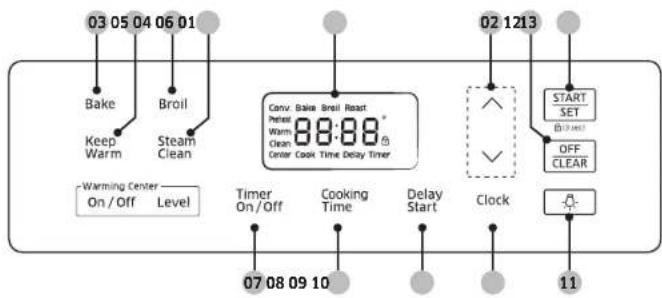 SAMSUNG NE59K3310SS - Panel de control del horno - 1